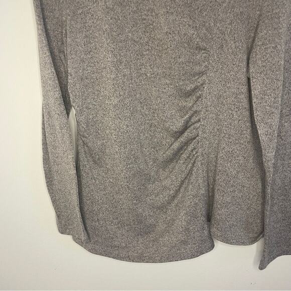 Clara Sun Woo Ruched Side Grey Long Sleeve Sweater Size Large - Picture 4 of 8